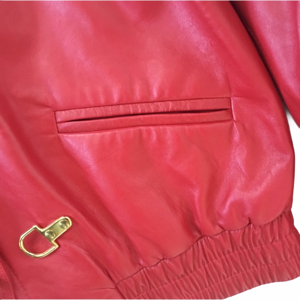 Vintage 90’s ψ St John Collection ψ Nautical Leather Jacket ψ Gold Logo Hardware - Picture 7 of 16